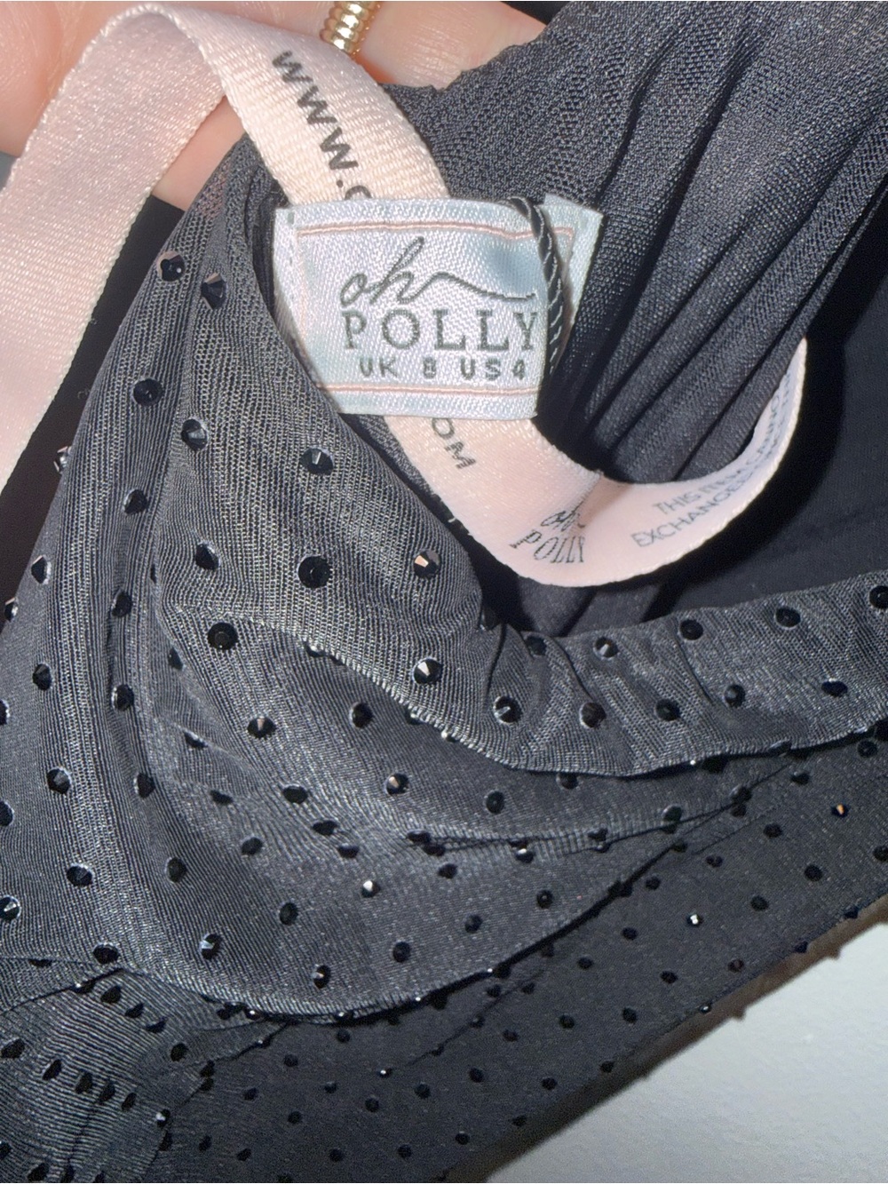 NEW Oh Polly Celandine Sheer Black  Embellished Backless Maxi Dress Size 4 - Picture 5 of 10